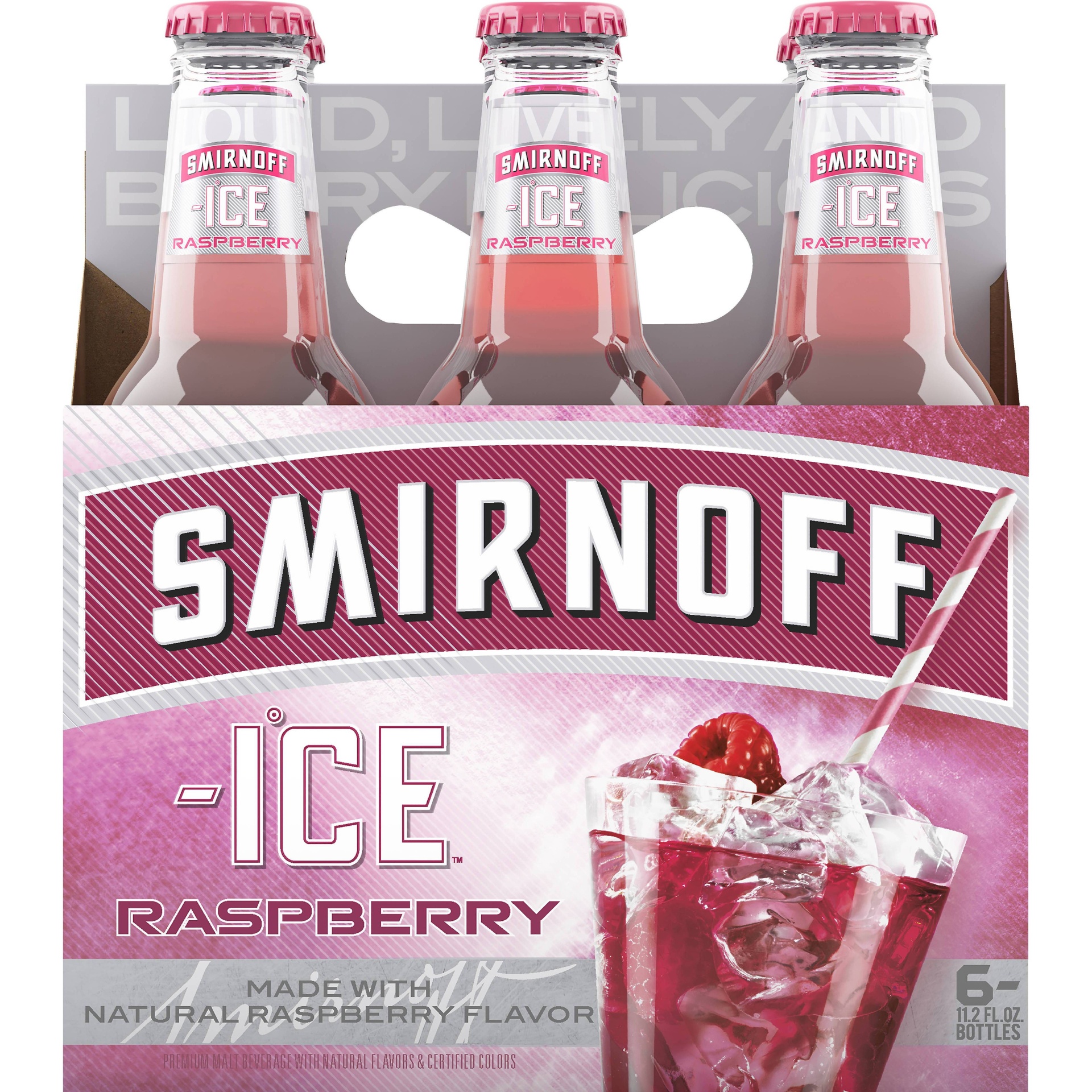 slide 1 of 5, Smirnoff Ice Raspberry, 6 ct; 11.2 oz