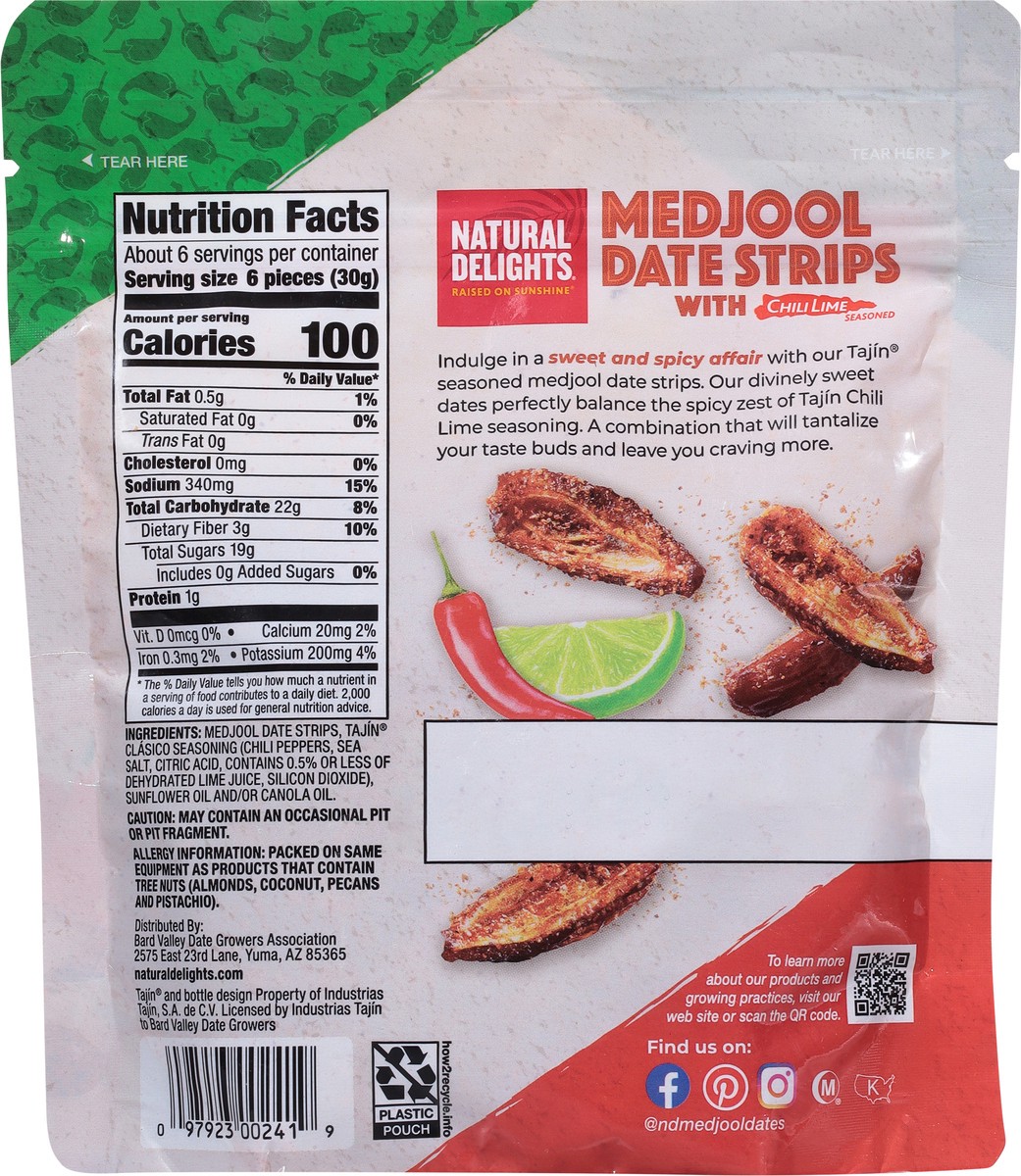slide 5 of 13, Natural Delights Chili Lime Seasoned Medjool Date Strips 6 oz, 6 oz