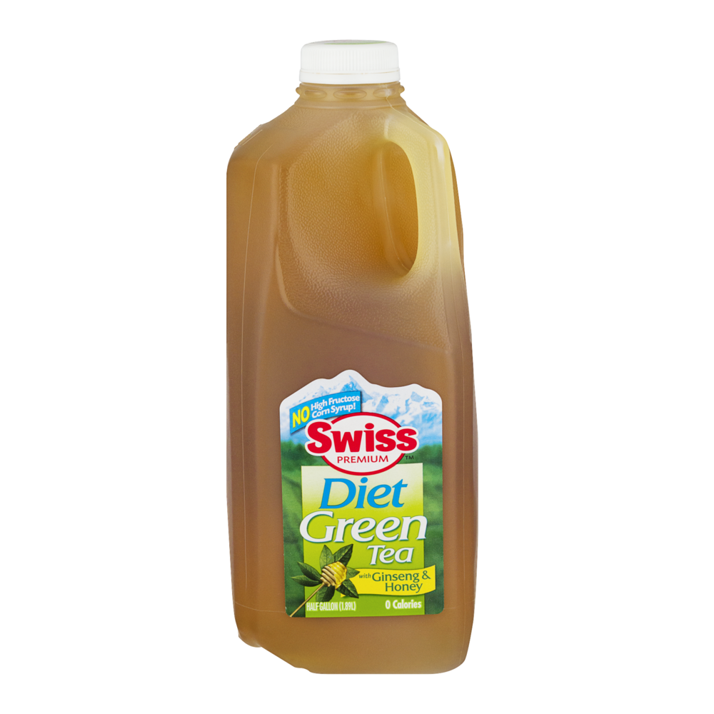 slide 1 of 1, Swiss Premium Diet Green Tea With Ginseng & Honey, 2 qt