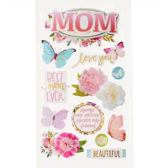 slide 1 of 4, Mom Themed Stickers By Recollections, 4 in x 8.5 in