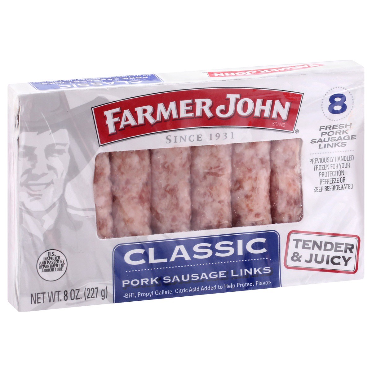 slide 2 of 9, Farmer John Classic Pork Sausage Links, 8 ct