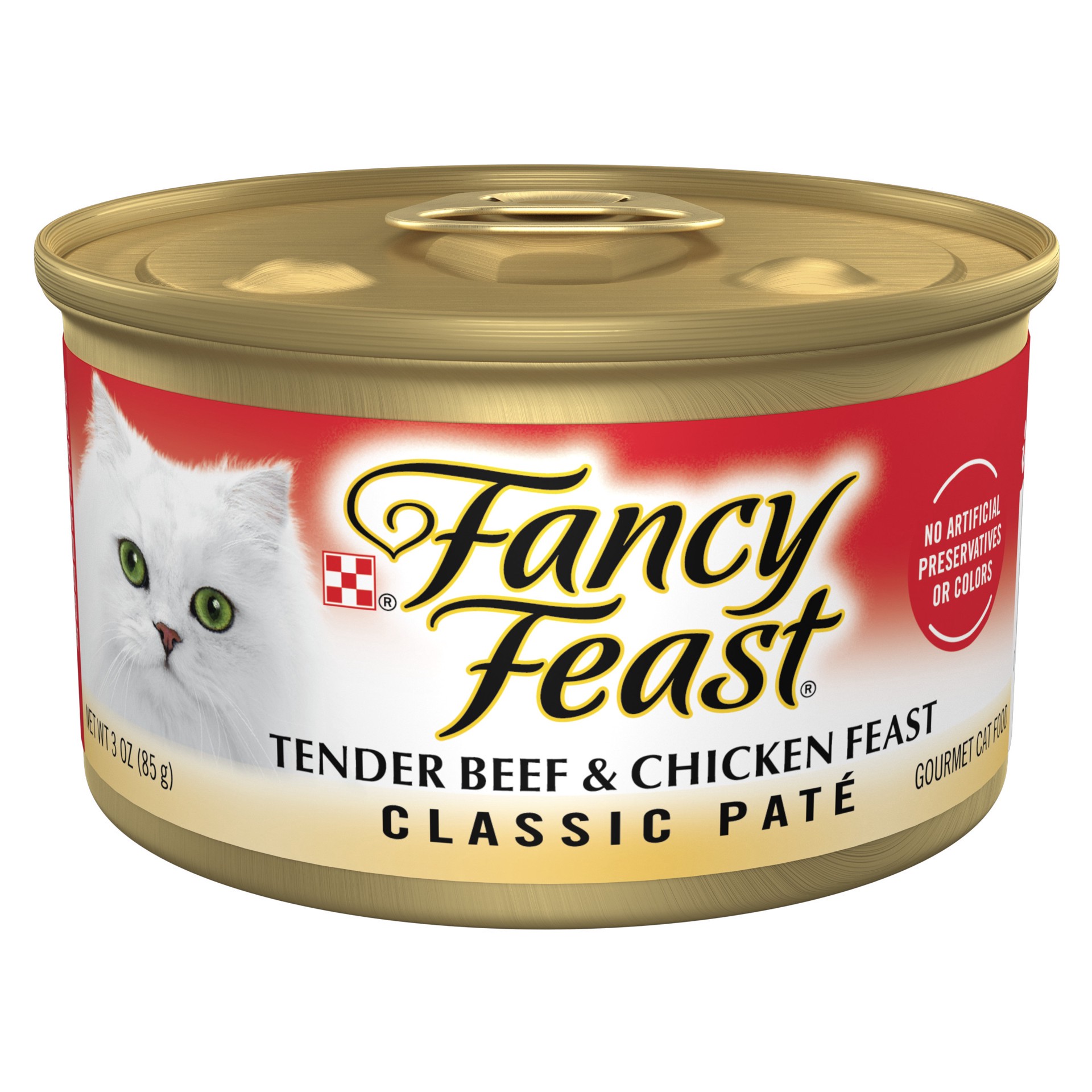 slide 1 of 7, Fancy Feast Beef & Chicken Feast Classic Paté Cat Food, 3 oz