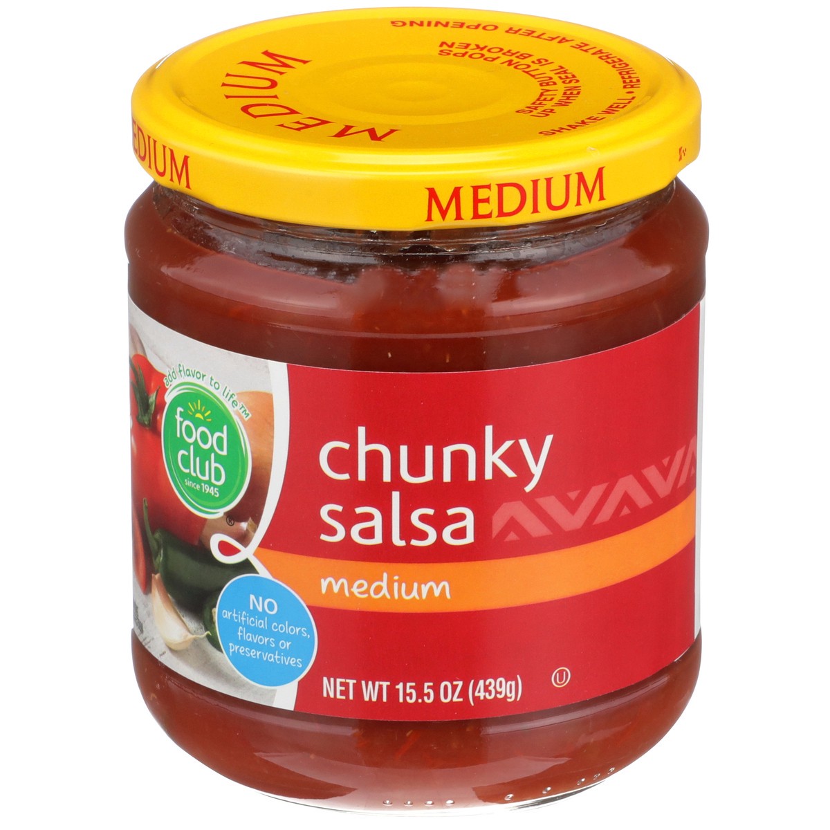 slide 1 of 9, Food Club Chunky Salsa Medium, 15.5 oz