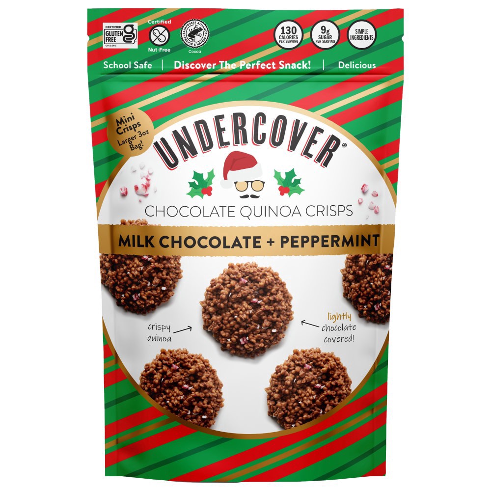 slide 2 of 2, Undercover Milk Chocolate & Peppermint Quinoa Crisps Chocolate Candy Bag, 3 oz