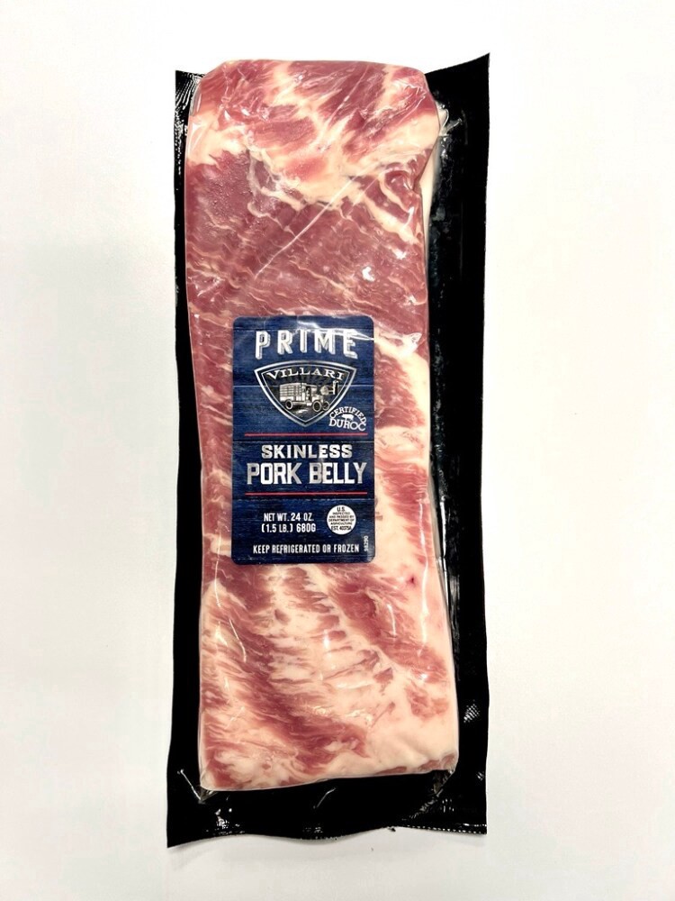 slide 1 of 1, Villari Prime Skinless Pork Belly, 1.5 lb