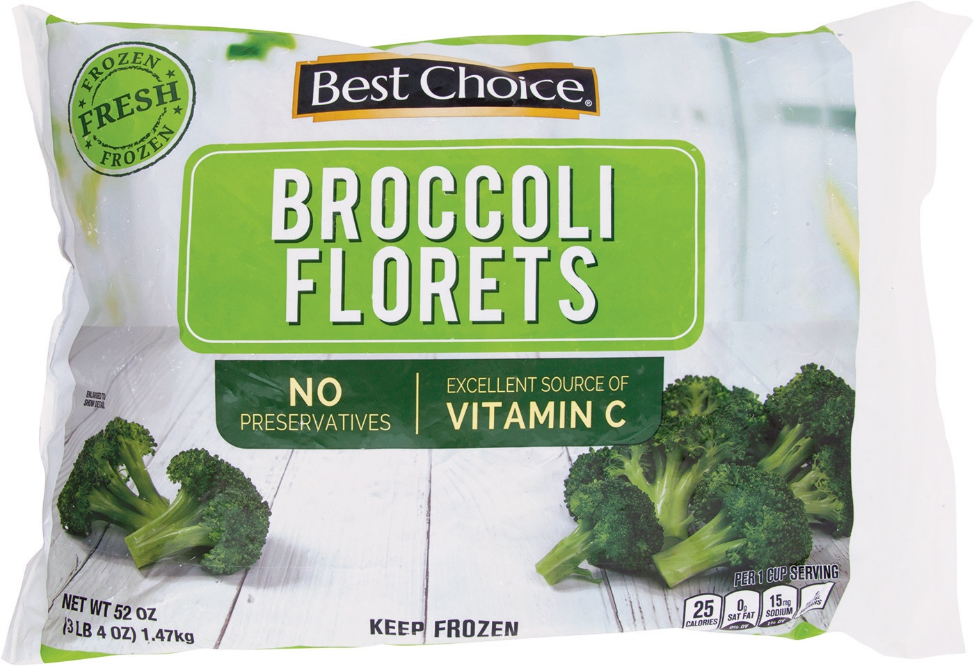 slide 1 of 1, Best Choice Broccoli Florets, 52 oz