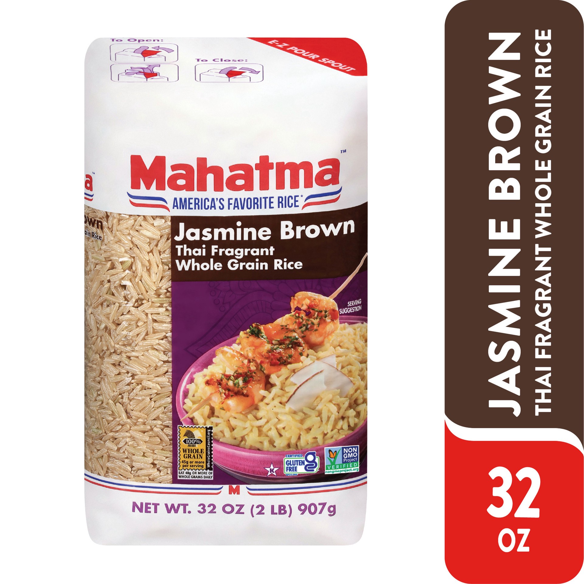slide 1 of 9, Mahatma Jasmine Brown Rice, 32 oz