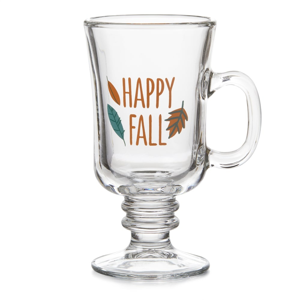 slide 1 of 1, Holiday Home Happy Fall Glass Footed Irish Coffee Glass, 1 ct