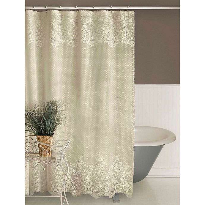 slide 1 of 1, Heritage Lace Floret Shower Curtain - Ecru, 1 ct