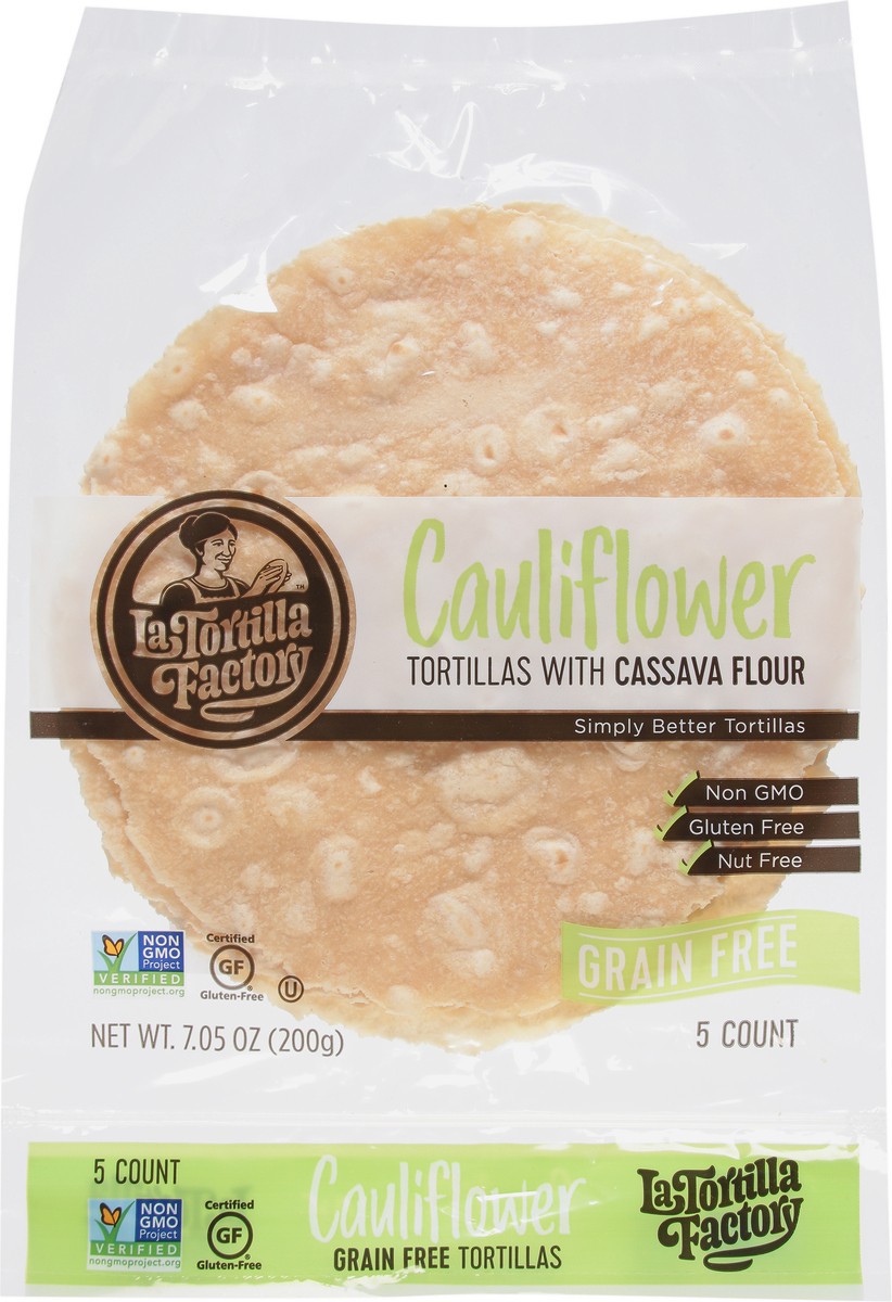 slide 6 of 9, La Tortilla Factory Cauliflower Tortillas with Cassava Flour 5 ea, 5 ct