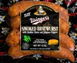Usingers Cheddar and Jalapeno Smoked Brats, 12 oz