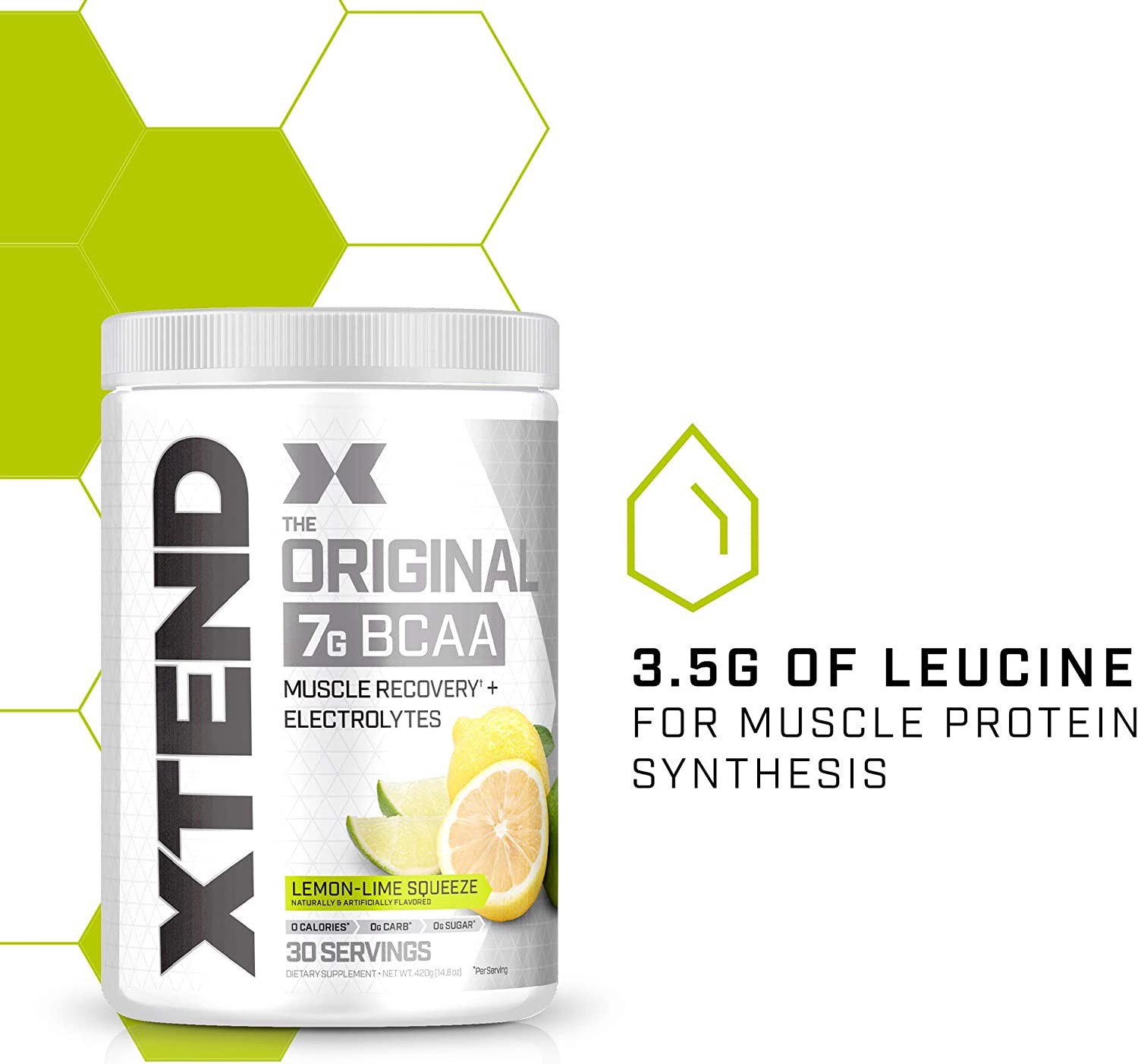 slide 3 of 4, XTEND, XTEND Original, BCAAs, Lemon Lime Squeeze, Hydration, Recovery, 14 g