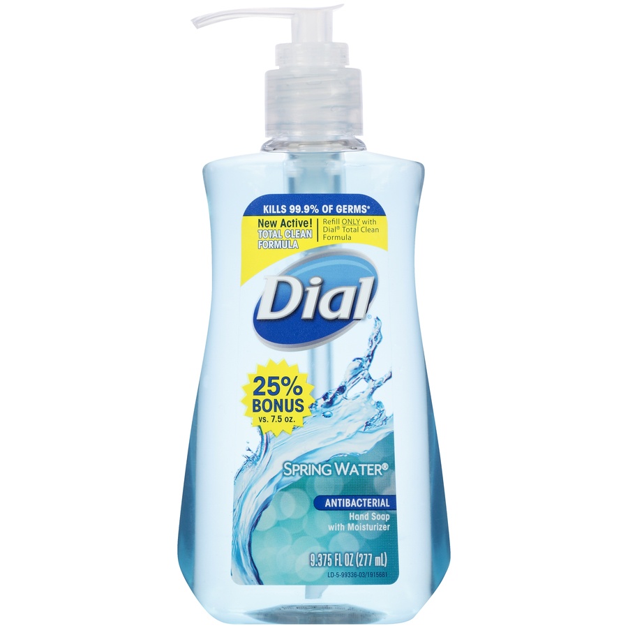 slide 1 of 1, Dial Spring Water with Moisturizer Antibacterial Hand Soap 9.37 fl. oz. Pump, 9.37 oz