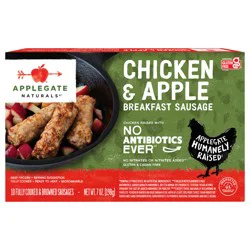 Applegate Naturals Chicken & Apple Breakfast Sausage Links, 7oz (Frozen)