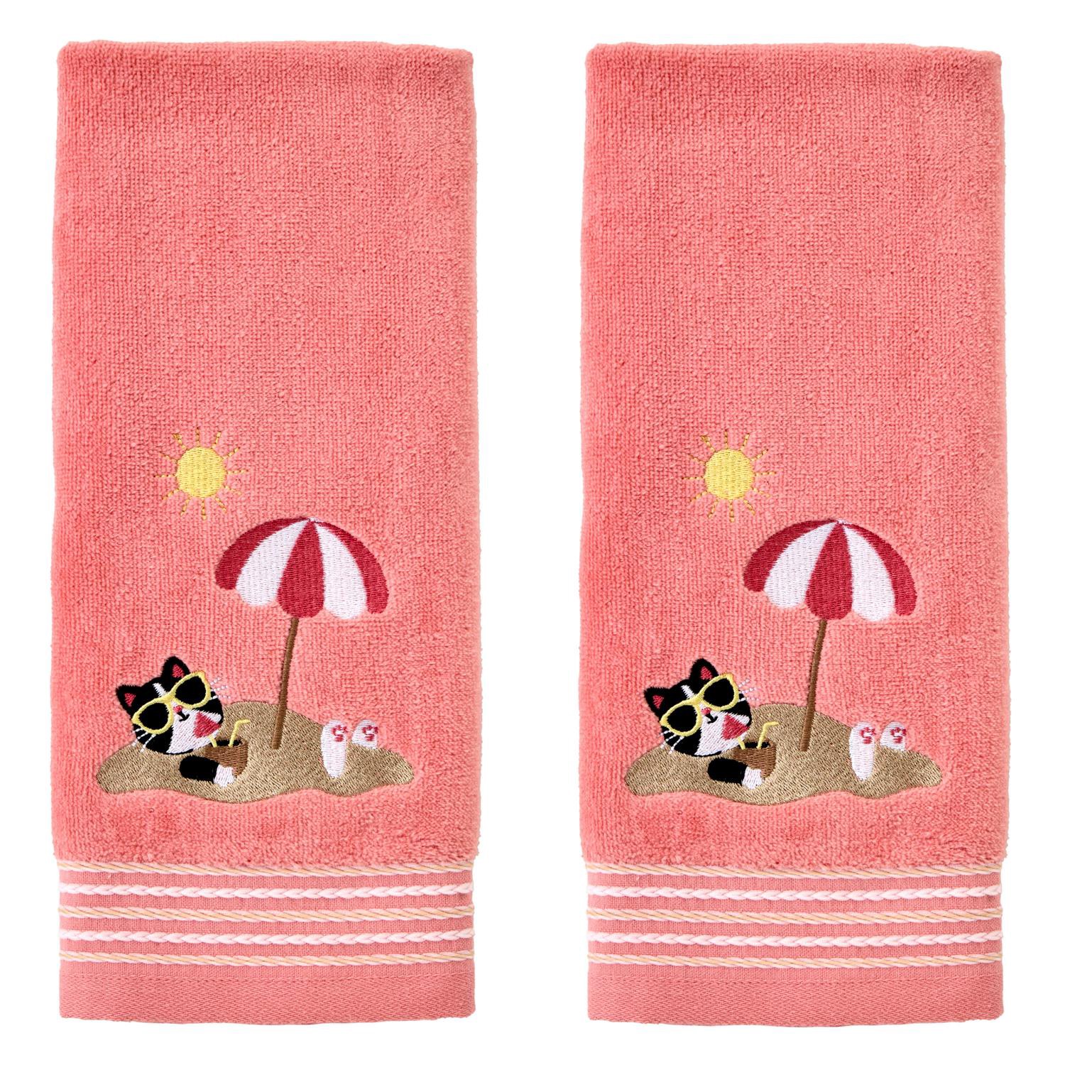 slide 1 of 3, Skl Home Buried Cat Embellished Hnd-Coral, 16 x 25