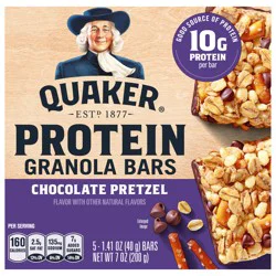 Quaker Chewy Protein Granola Bars Chocolate Pretzel, 1.4 oz x 5 count