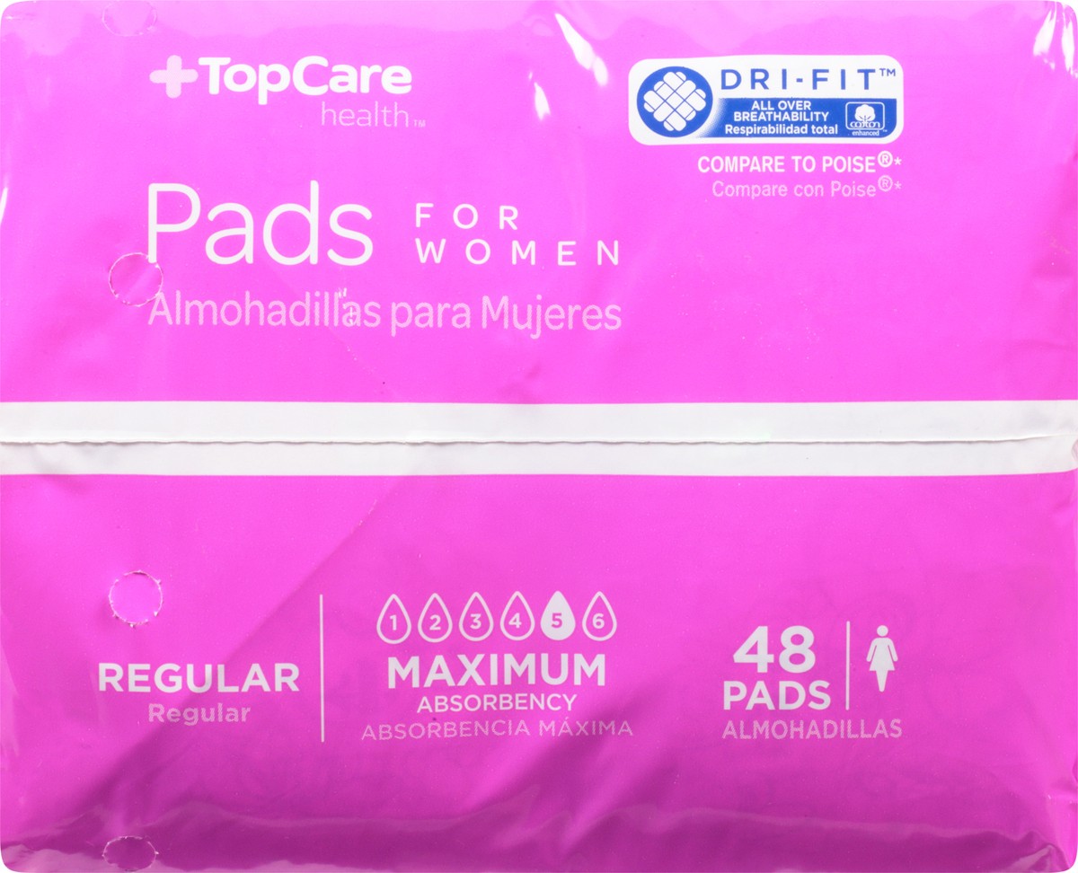 slide 9 of 13, TopCare Everyday Maximum Absorbency Regular Bladder Control Pads for Women 48 Each, 48 ct