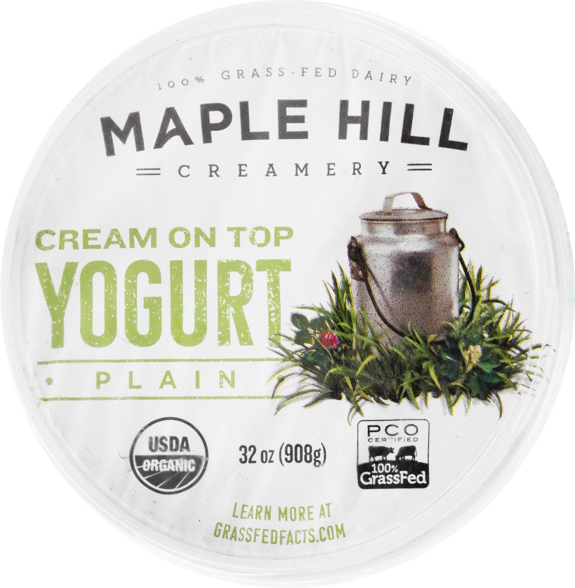 slide 8 of 9, Maple Hill Organic Cream on Top Unsweetened Plain Yogurt 32 oz, 32 oz