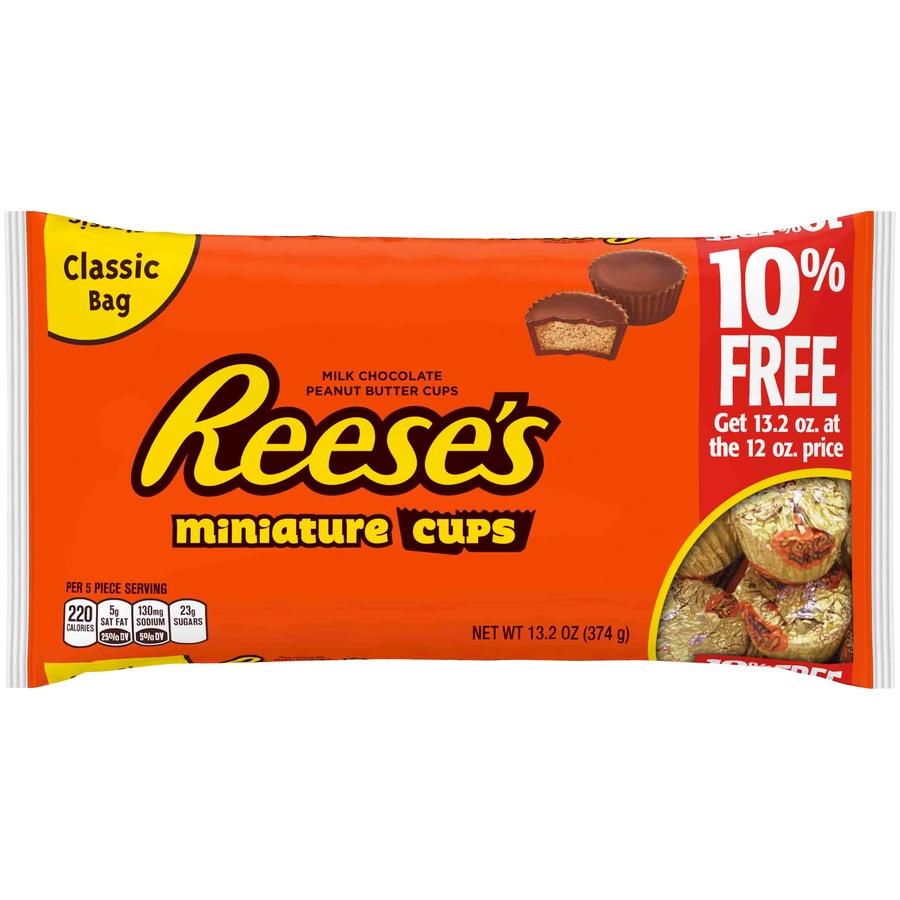 slide 1 of 1, Reese's Peanut Butter Cups Miniatures Candy, 13.2 oz