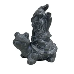 Hd Designs Outdoors Gnome On Turtle Decor