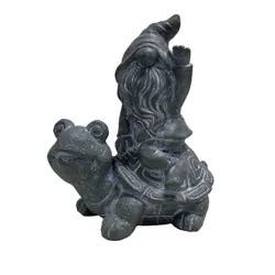 Hd Designs Outdoors Gnome On Turtle Decor