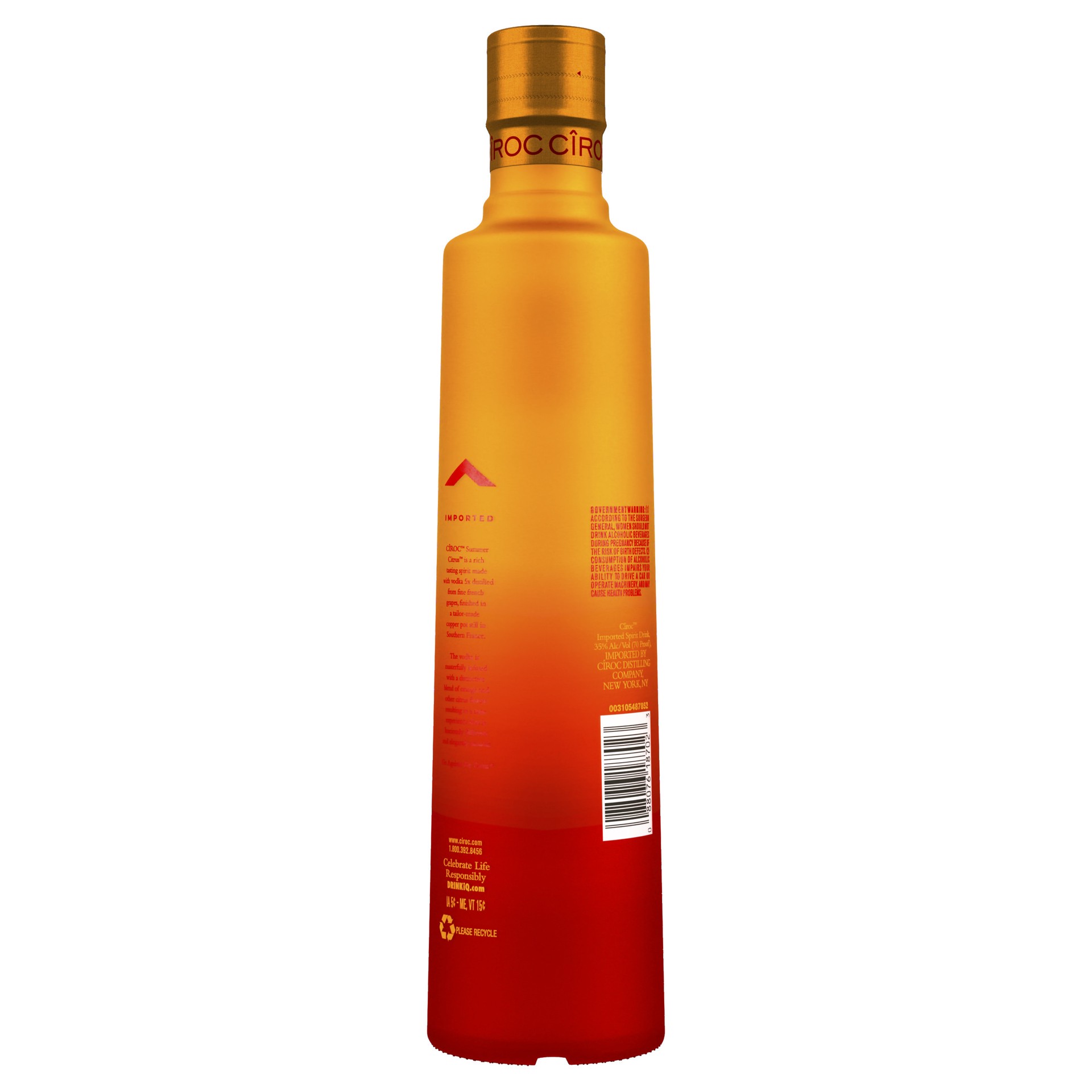 slide 4 of 5, CIROC Summer Citrus (Made with Vodka Infused with Natural Flavors), 375 mL, 375 ml