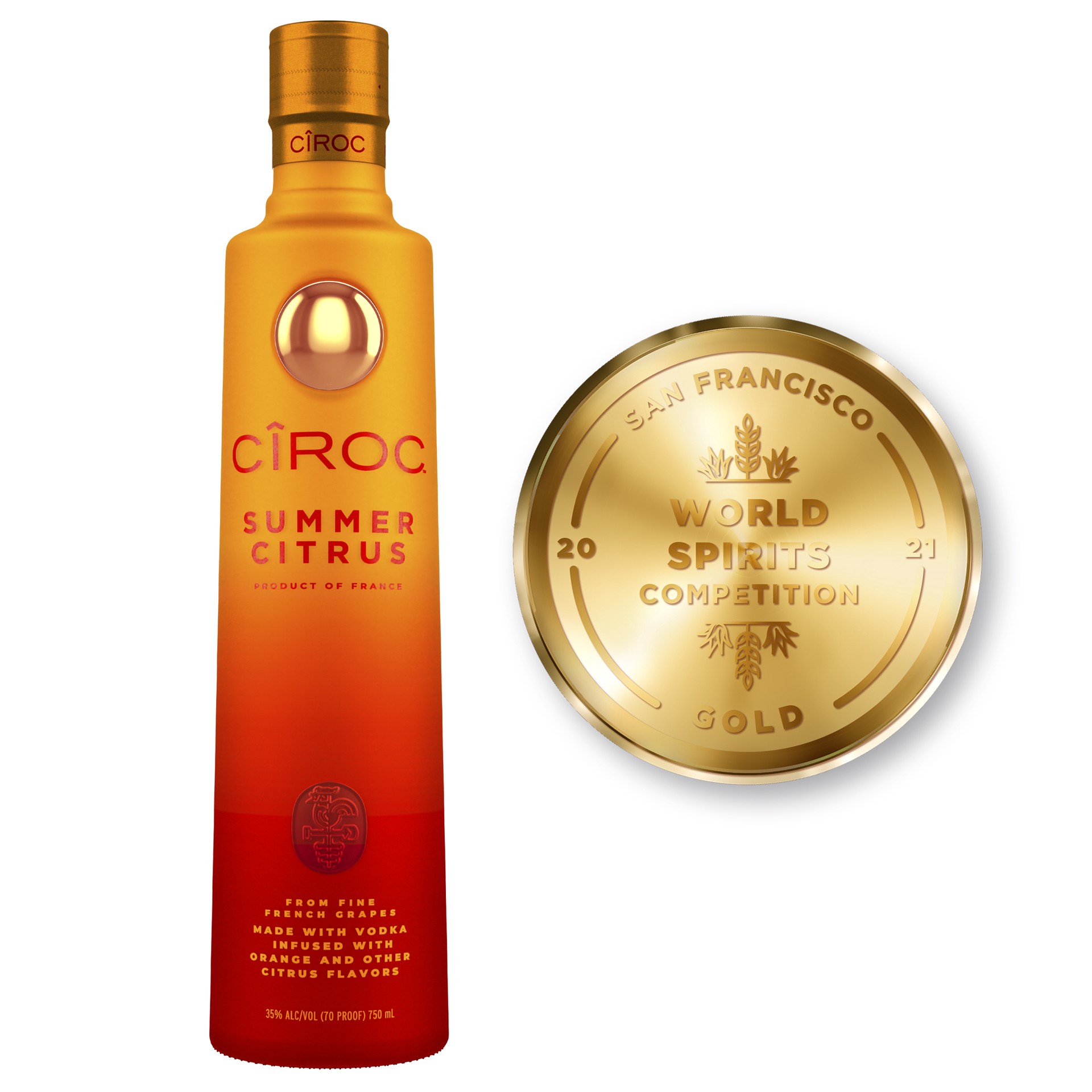 slide 2 of 5, CIROC Summer Citrus (Made with Vodka Infused with Natural Flavors), 375 mL, 375 ml