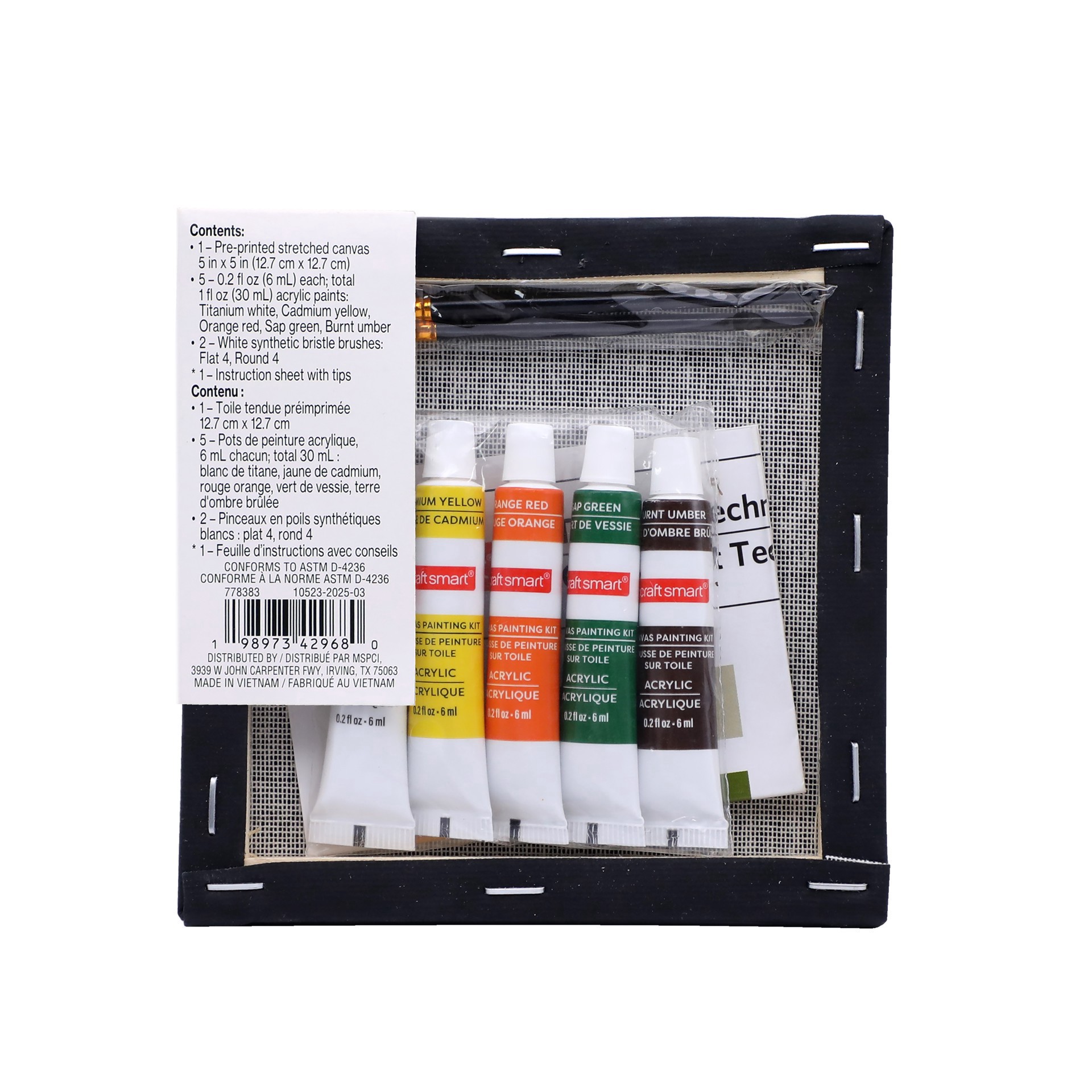 slide 3 of 5, 5" X 5" Jack-O'-Lantern In Web Canvas Painting Kit By Craft Smart, 5 in x 5 in