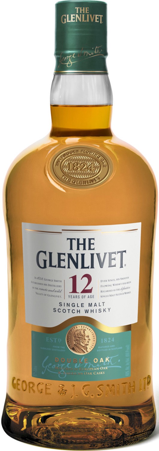 slide 1 of 7, The Glenlivet 12 Year Old Single Malt Scotch Whisky, 1.75 L Bottle, 40% ABV, 1.75 liter