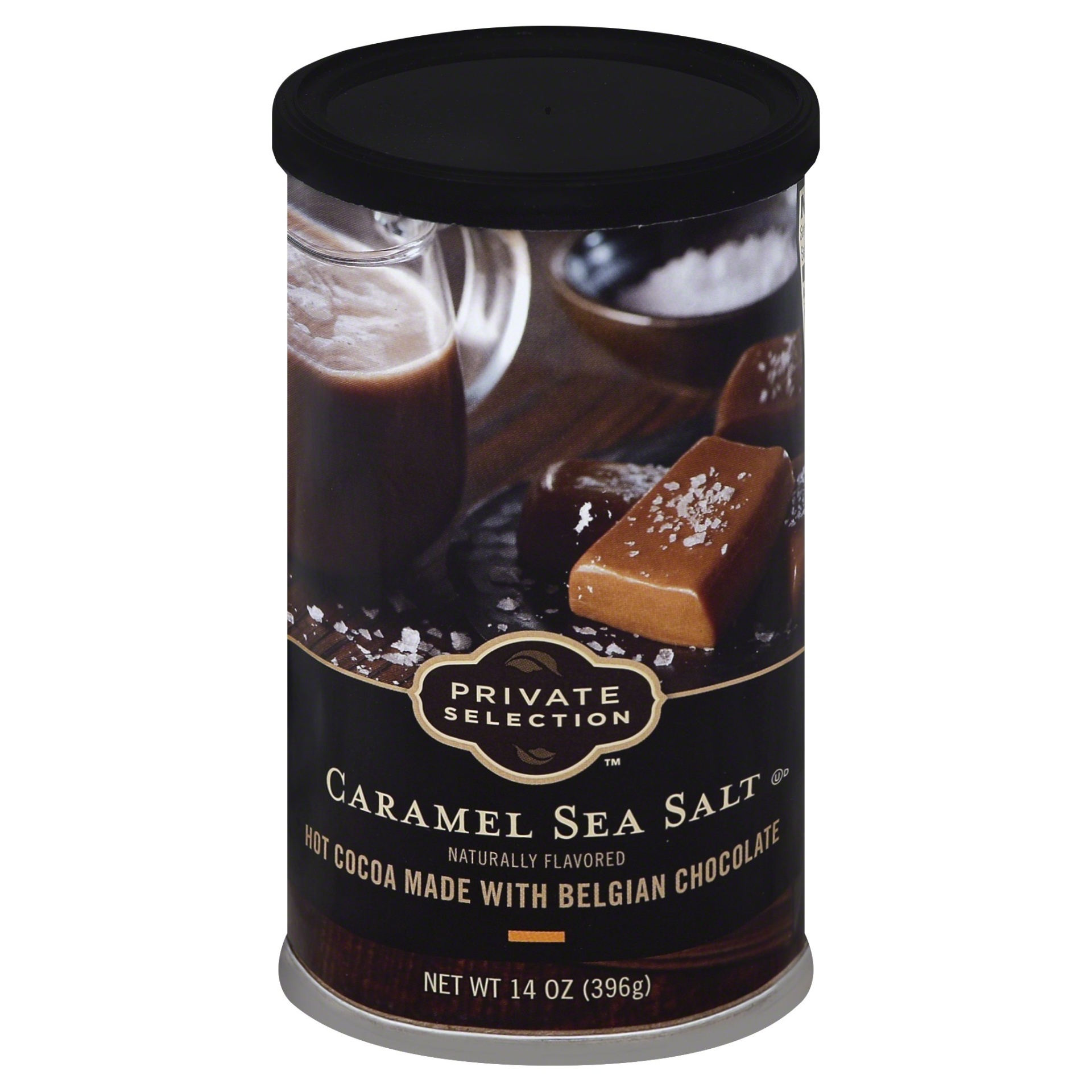 slide 1 of 1, Private Selection Caramel Sea Salt Hot Cocoa, 14 oz
