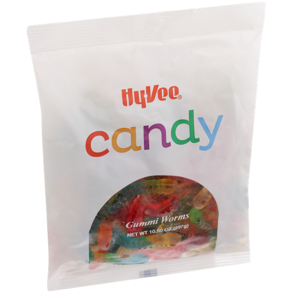 slide 1 of 1, Hy-vee Gummi Worms Candy, 10.5 oz