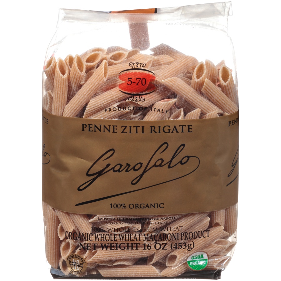 slide 1 of 1, Garofalo Pasta Organic Whole Wheat Penne Ziti Rigate, 16 oz