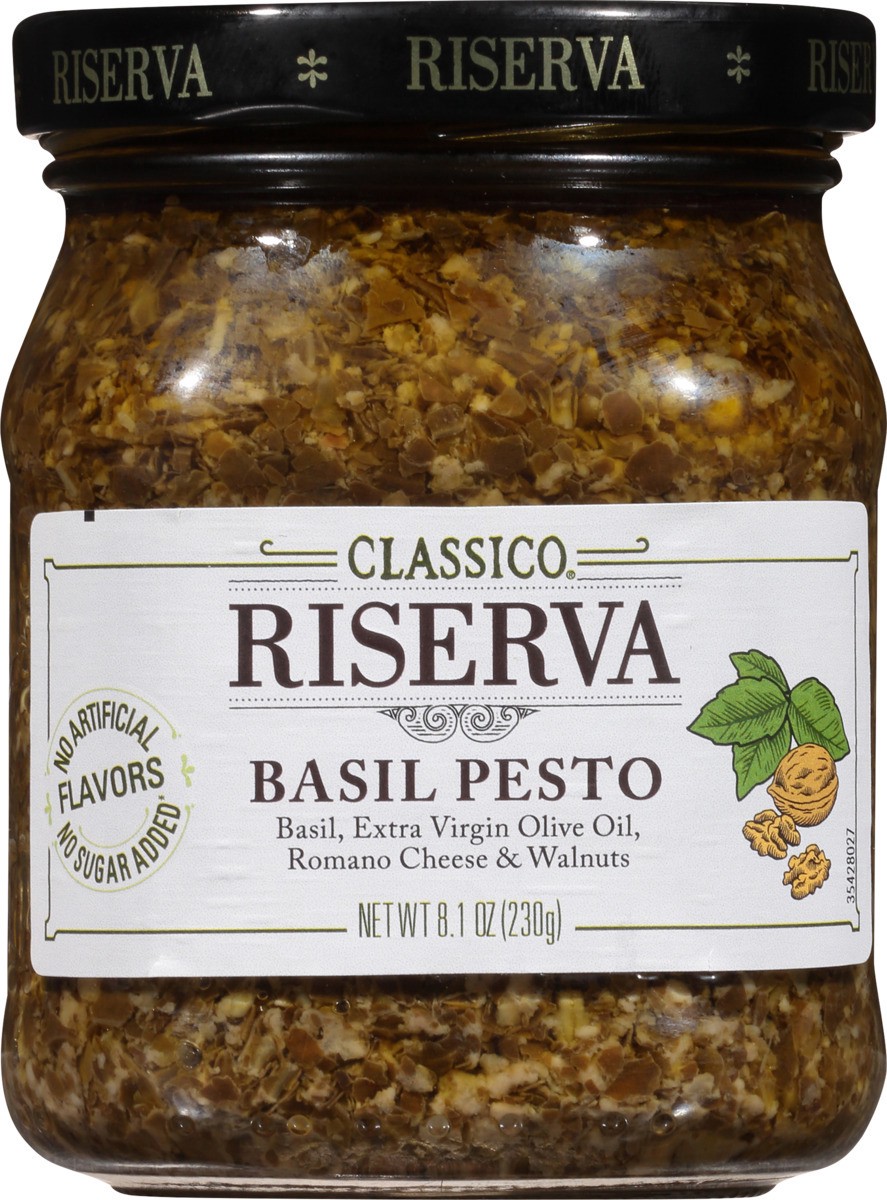 slide 7 of 11, Classico Riserva Basil Pesto Sauce & Spread, 8.1 oz Jar, 8 oz