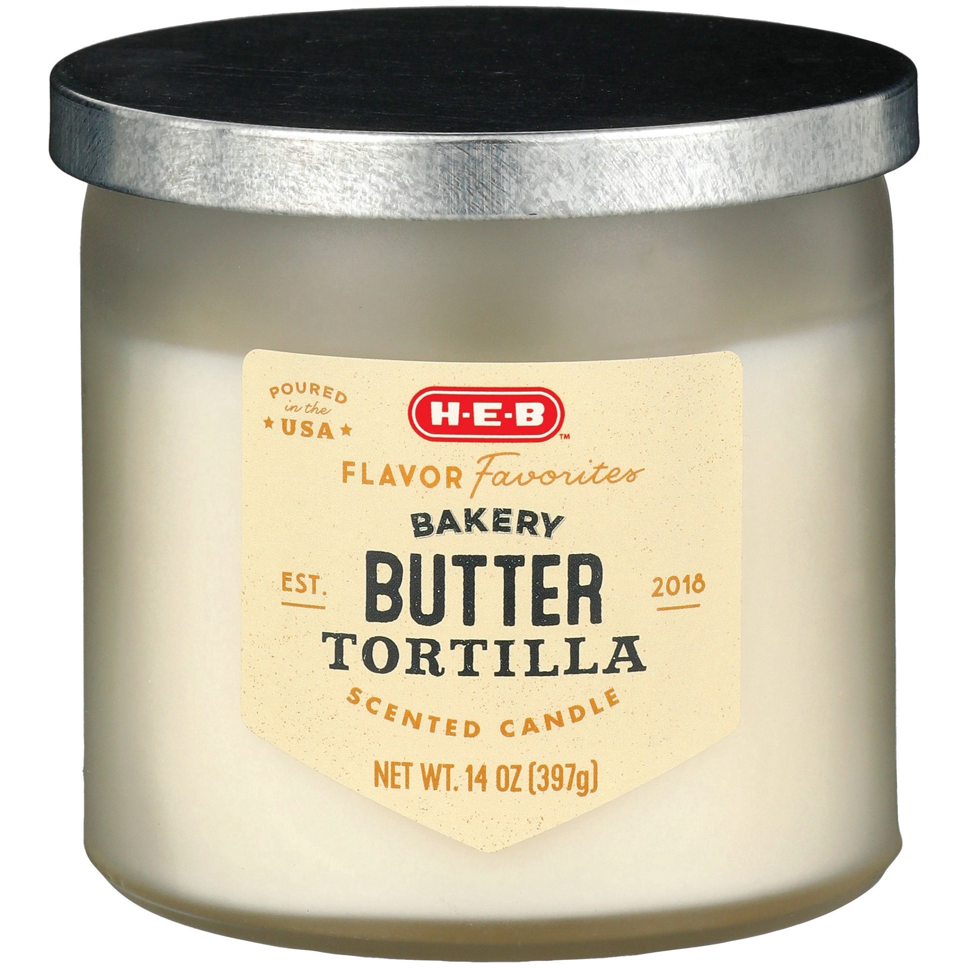 slide 1 of 1, H-E-B Flavor Favorites Butter Tortilla Scented Candle, 14 oz