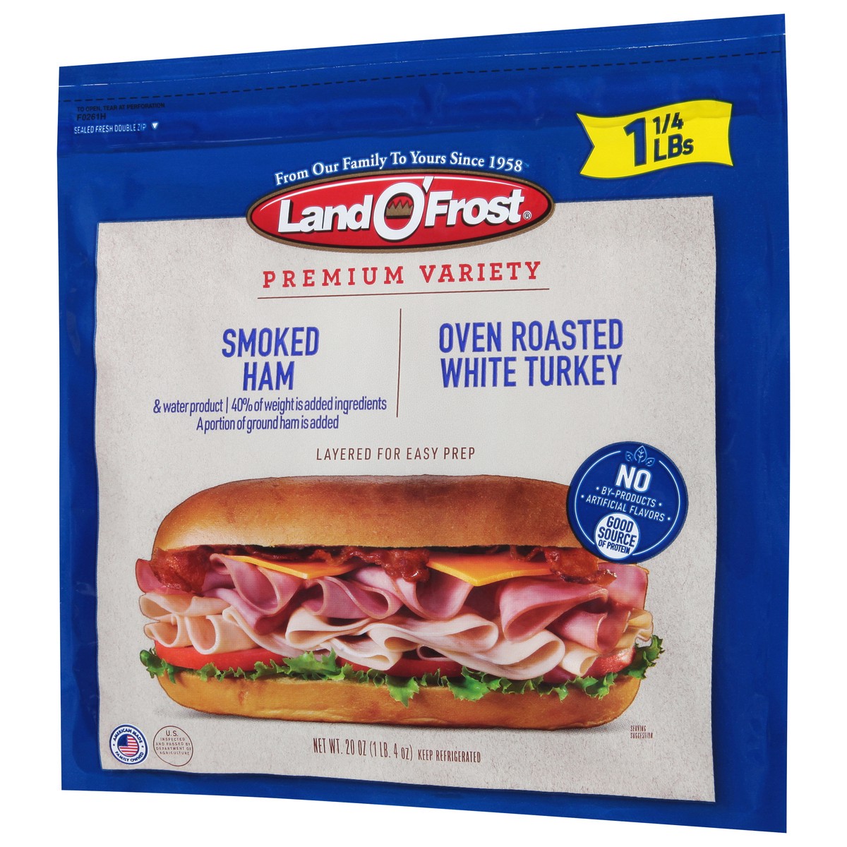 slide 7 of 9, Land O' Frost Premium Variety Smoked Ham & Oven Roasted White Turkey 20 oz, 20 oz