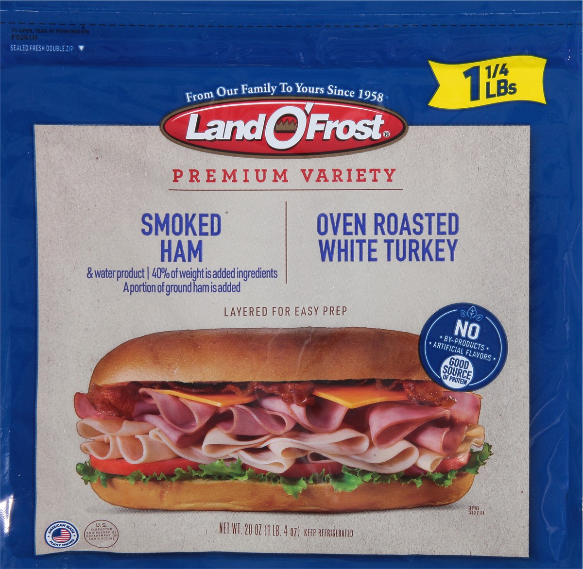 slide 4 of 9, Land O' Frost Premium Variety Smoked Ham & Oven Roasted White Turkey 20 oz, 20 oz