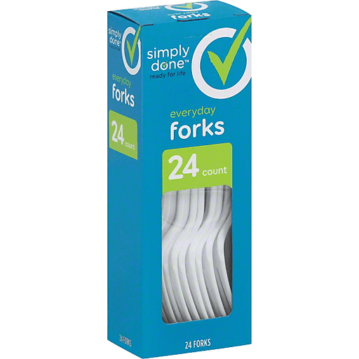 slide 5 of 5, Simply Done Everyday Plastic Forks, 24 ct