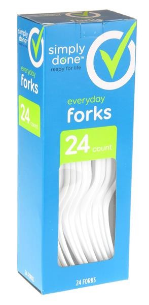 slide 1 of 5, Simply Done Everyday Plastic Forks, 24 ct