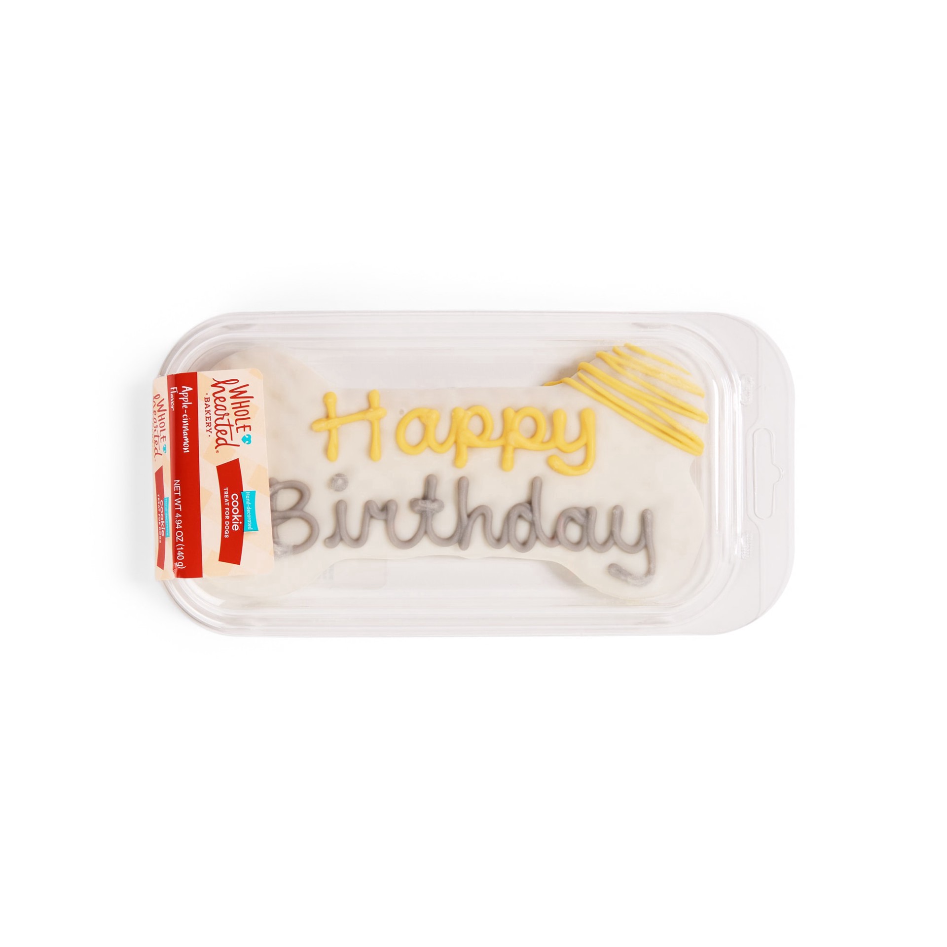slide 1 of 1, WholeHearted Celebration Birthday Bone-Shaped Dog Cookie, 4.94 oz., 1 ct