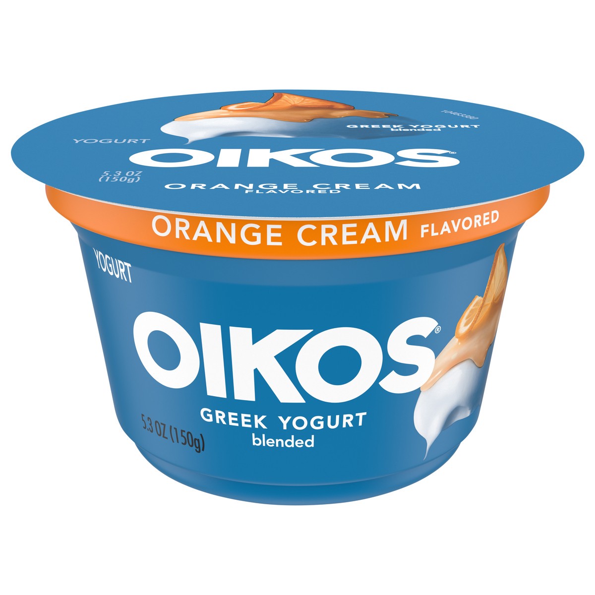 slide 1 of 14, Oikos Whole Milk Greek Yogurt, Orange Cream, 5.3 oz., 5.3 oz