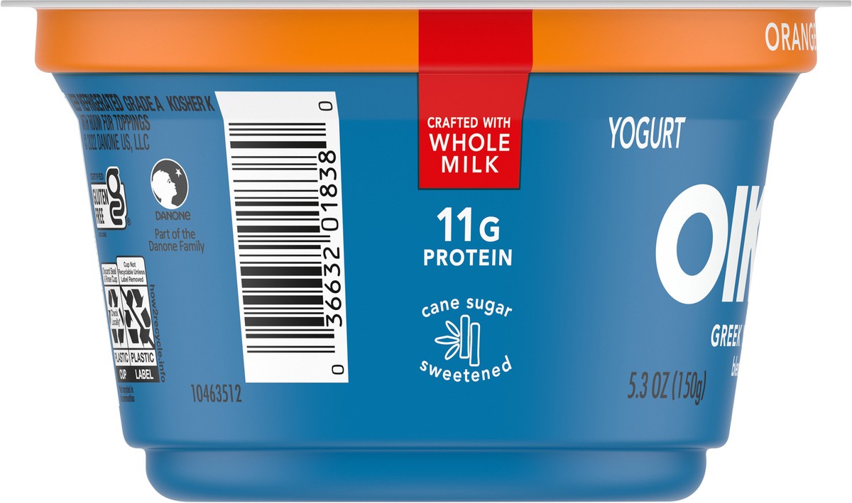 slide 8 of 14, Oikos Whole Milk Greek Yogurt, Orange Cream, 5.3 oz., 5.3 oz