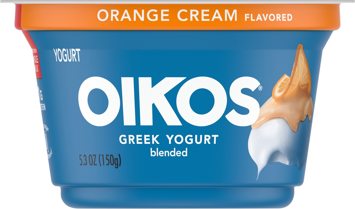 slide 2 of 14, Oikos Whole Milk Greek Yogurt, Orange Cream, 5.3 oz., 5.3 oz