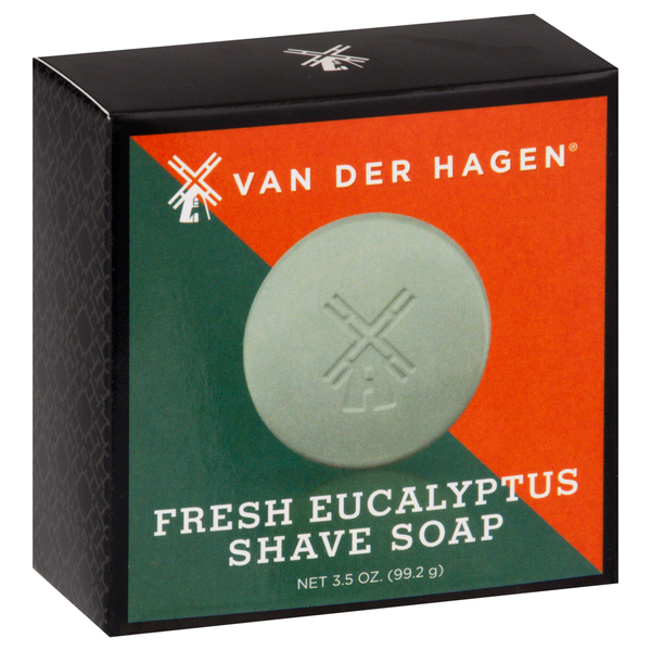 slide 1 of 1, Van Der Hagen Shave Soap, Fresh Eucalyptus, 3.5 oz
