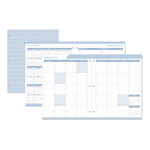 slide 1 of 4, Office Depot Brand Monthly Planner, 8-1/4'' X 10-3/4'', Lines, January To December 2020, 1 ct