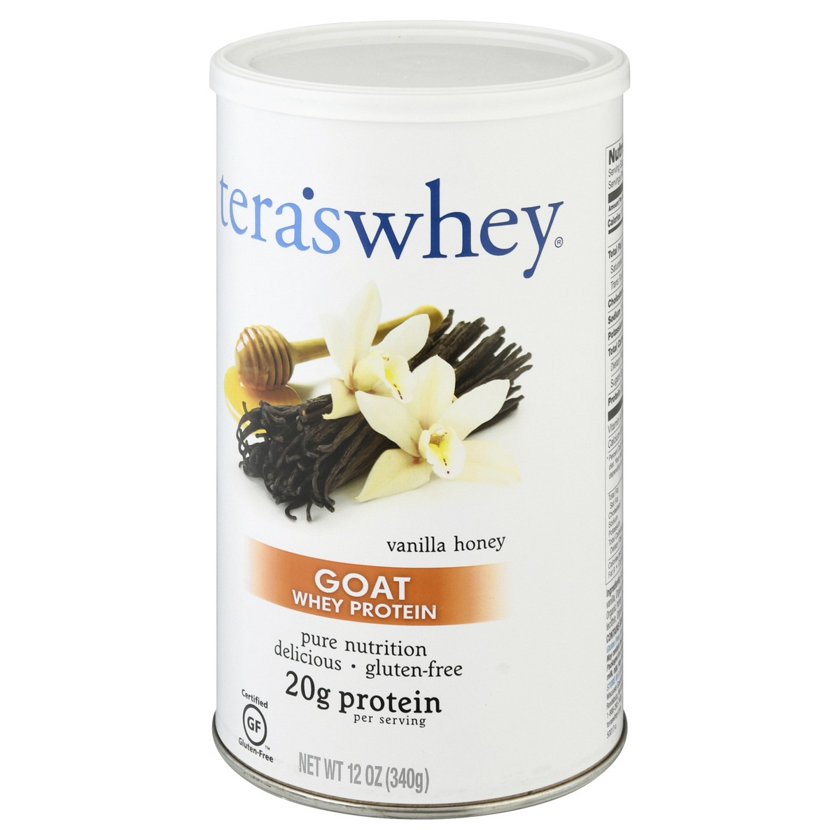 slide 3 of 13, Tera's Whey Goat Vanilla Honey Whey Protein 12 oz, 12 oz