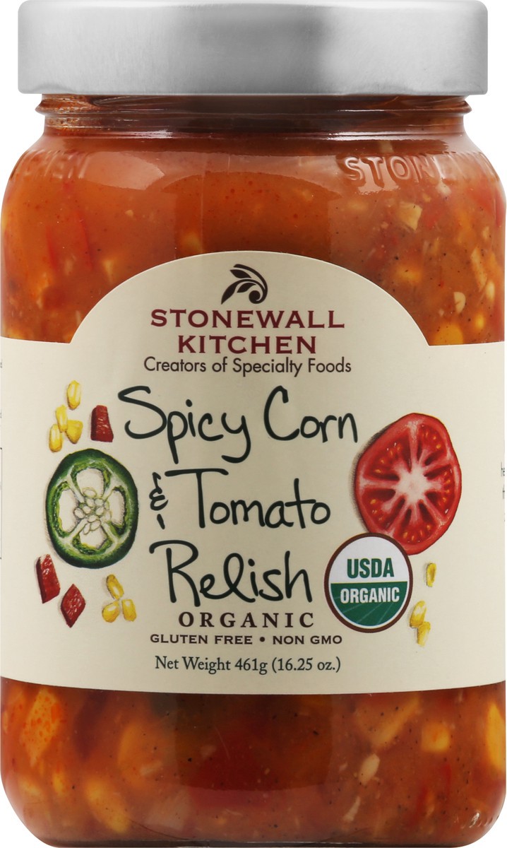 slide 2 of 13, Stonewall Kitchen Organic Spicy Corn & Tomato Relish 461 g, 461 g