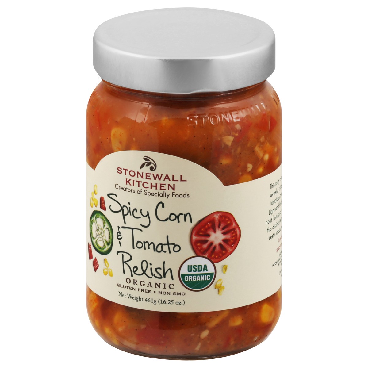 slide 4 of 13, Stonewall Kitchen Organic Spicy Corn & Tomato Relish 461 g, 461 g