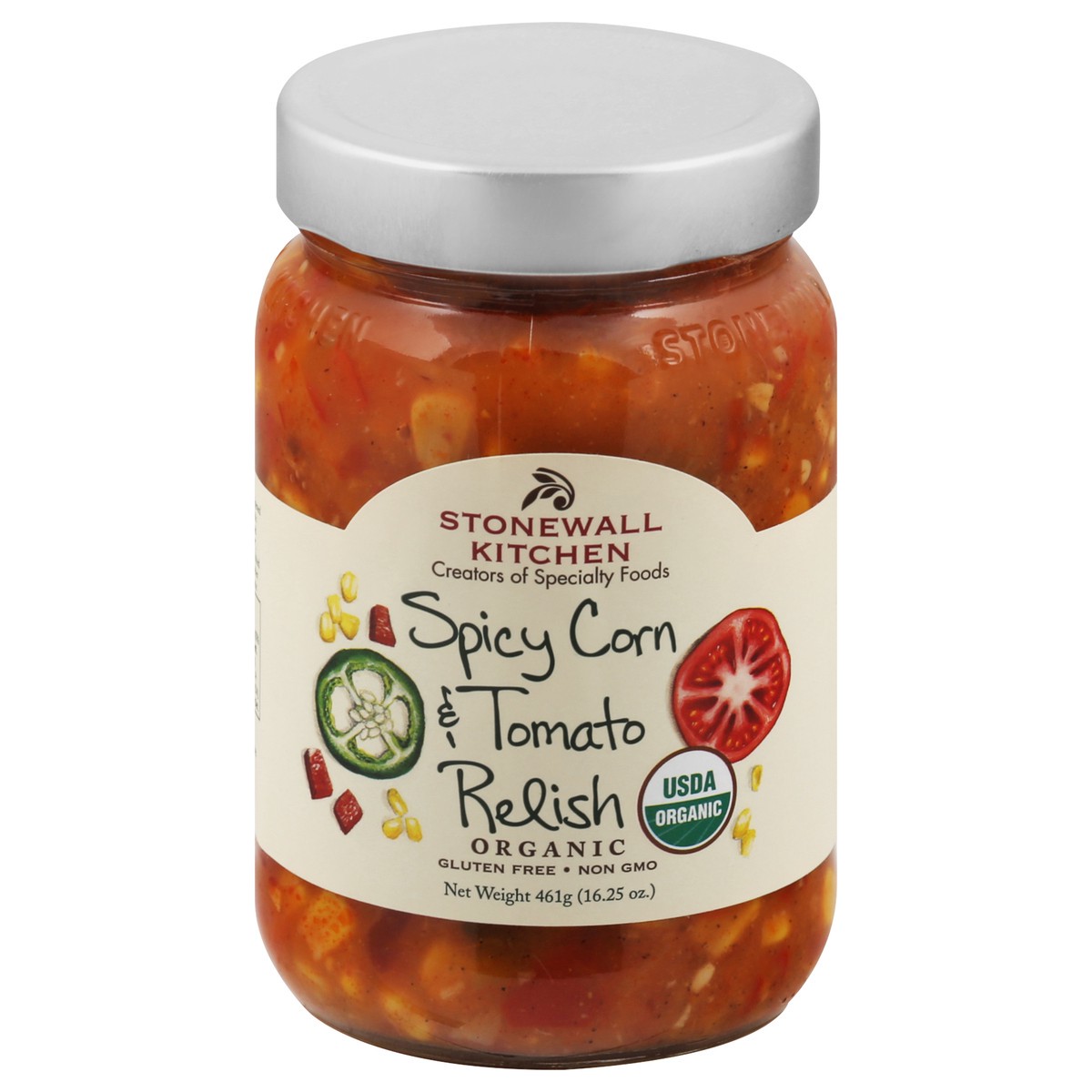 slide 11 of 13, Stonewall Kitchen Organic Spicy Corn & Tomato Relish 461 g, 461 g