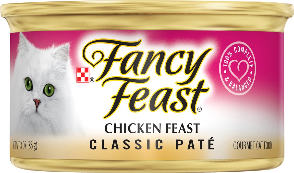 slide 3 of 7, Fancy Feast Purina Fancy Feast Chicken Feast Classic Grain Free Wet Cat Food Pate - 3 oz. Can, 3 oz