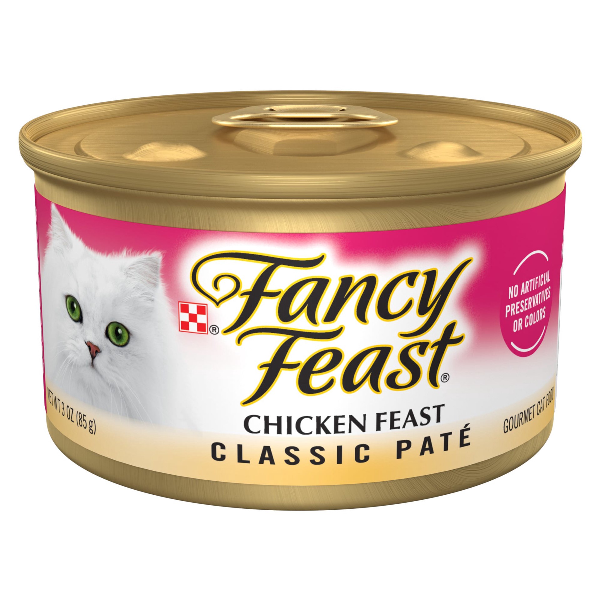 slide 1 of 7, Fancy Feast Purina Fancy Feast Chicken Feast Classic Grain Free Wet Cat Food Pate - 3 oz. Can, 3 oz
